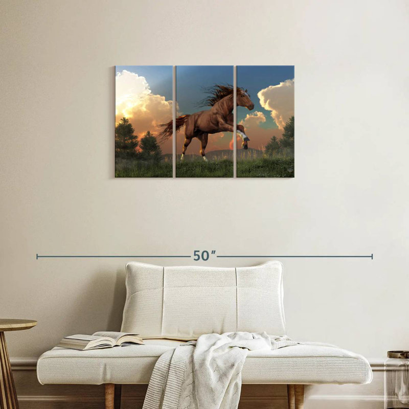 Brampt Horse Running Free, 20" H x 33" W