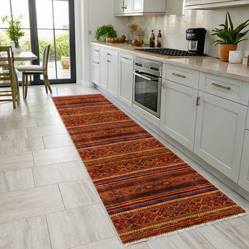 Tapis en coton marocain pastel Lacasa, Tapis de couloir 2 pi 8 po x 13 pi 2 po