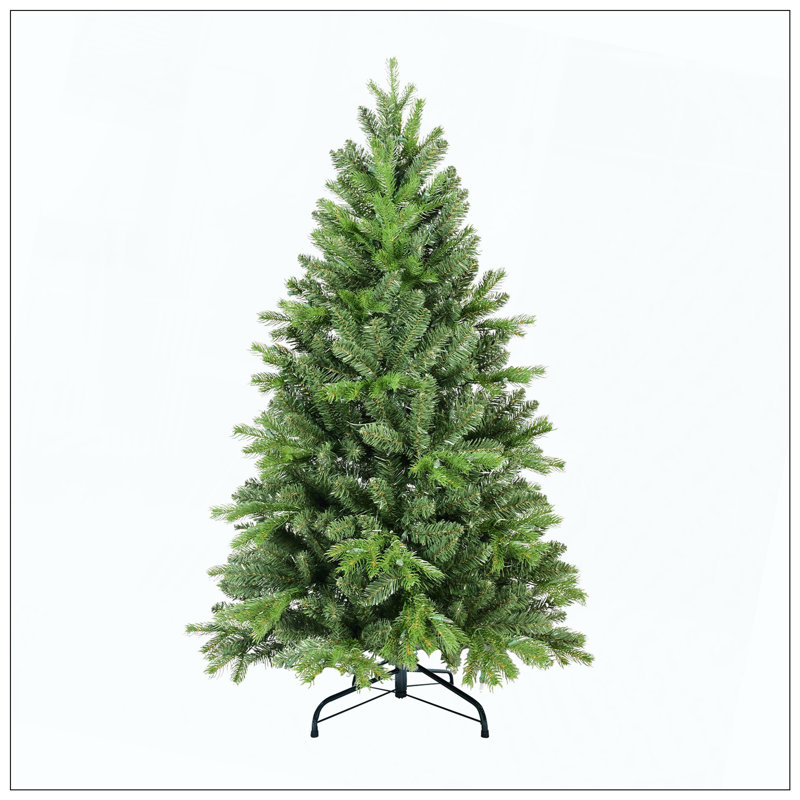 Arbre de Noël avec 756 pointes en PE + PVC - Arbre de Noël plein corps avec branches articulées, assemblage facile, support en métal stable, décoration de Noël classique