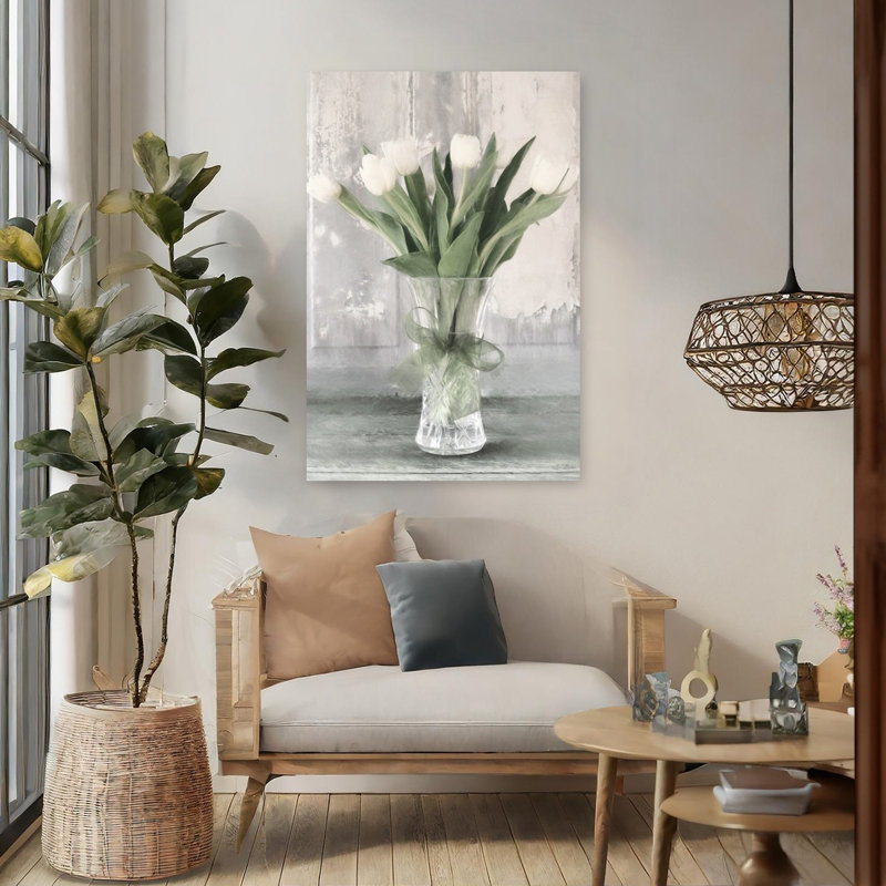Brighten My Day, tulipe contemporaine, art floral printanier, H 48 po x l 32 po