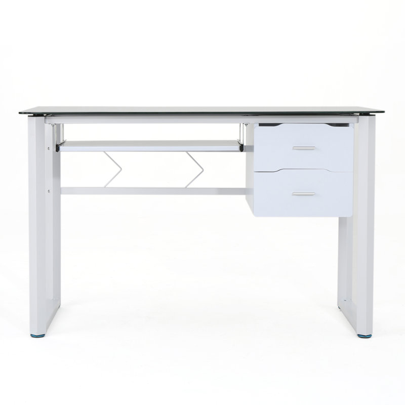 Bureau d'ordinateur en verre Ailey
