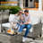 Allcot 5 - Person Wicker Outdoor Conversation Set, Patio Sofa Set with Fire Pit and Cushions-2031460945
