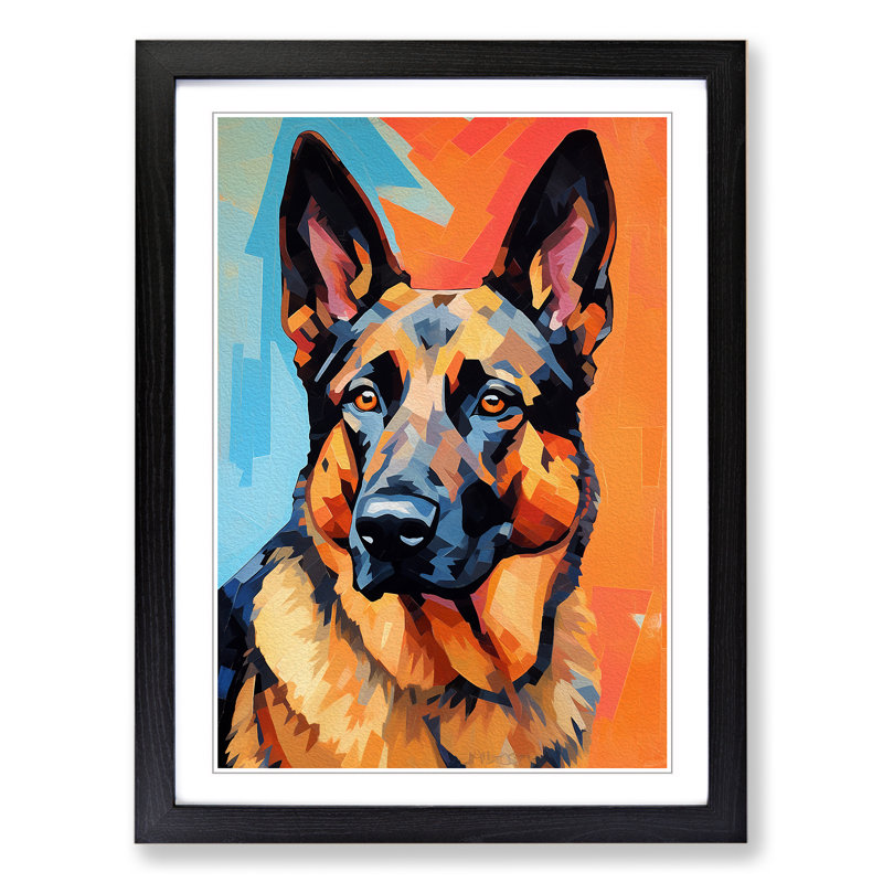 Single Picture Frame Print on Wood, 34cm H x 25cm W, Black Framed