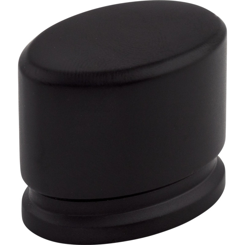Oval 1 3/8" Length Oval Knob, Flat Black