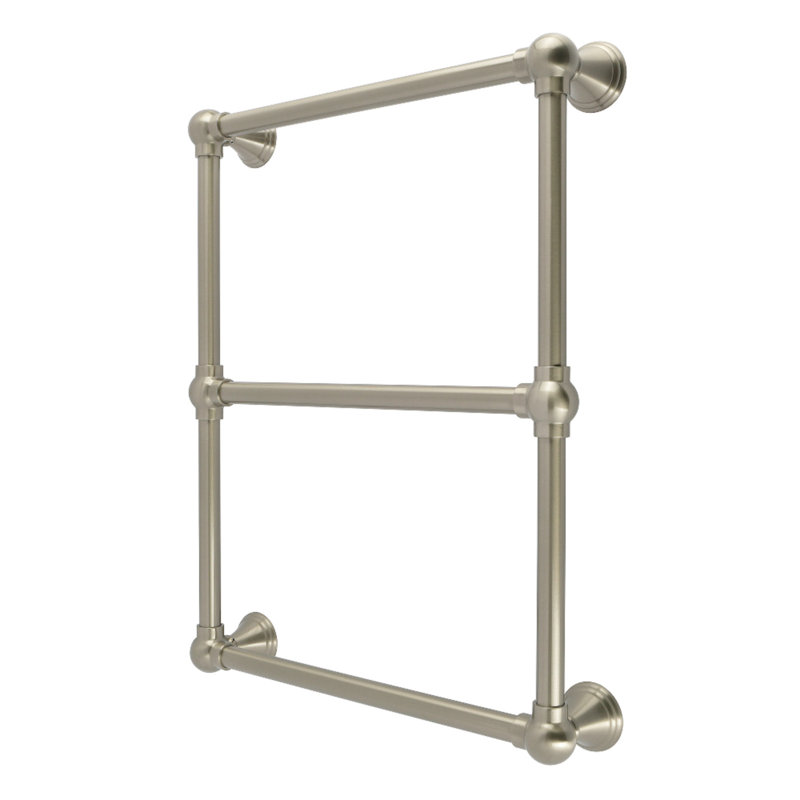 Kingston Brass Maximilien 18-Inch X 24-Inch Brass Wall Mount 3-Tier Towel Rack, Brushed Nickel