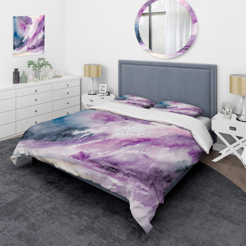 Ensemble de housse de couette en microfibre / polyester Violet Storm At The Horizon II
