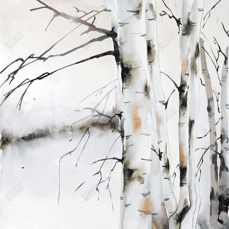 «Winter Birches» sur toile