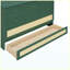 Grand lit escamotable vert avec grands tiroirs de rangement et lit mural peu encombrant