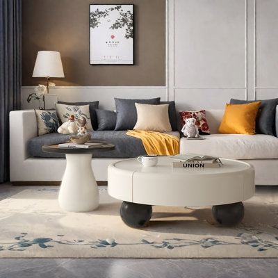 Secure large round corner coffee table