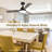 44-Inch Ceiling Fan With LED Light And Remote Control, 6-Speed Modes, 2 Rotating Modes, Timer