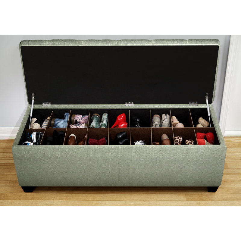 Banc de rangement pour chaussures Roessler, Écume de mer Candice, Grand