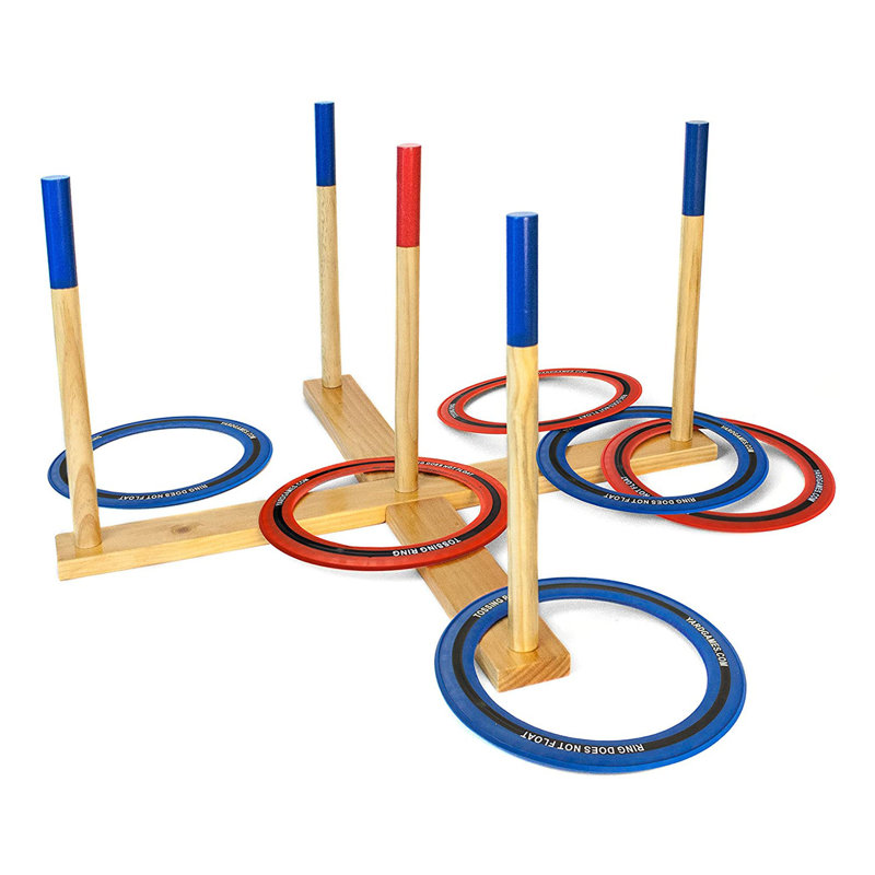 Yard Games Solid + Manufactured Wood Ring Toss with Carrying Case