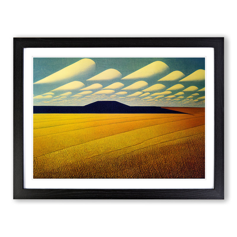 Enviable Wheat Field 1 Piece Single Picture Frame Painting, 46cm H x 64cm W x 2cm D, Black