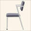 Chaise de bureau rembourrée grise et blanche-12774883