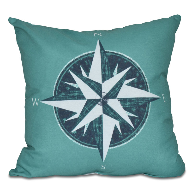 Housse de coussin carrée Compass, Vert, H 26 po x l 26 po