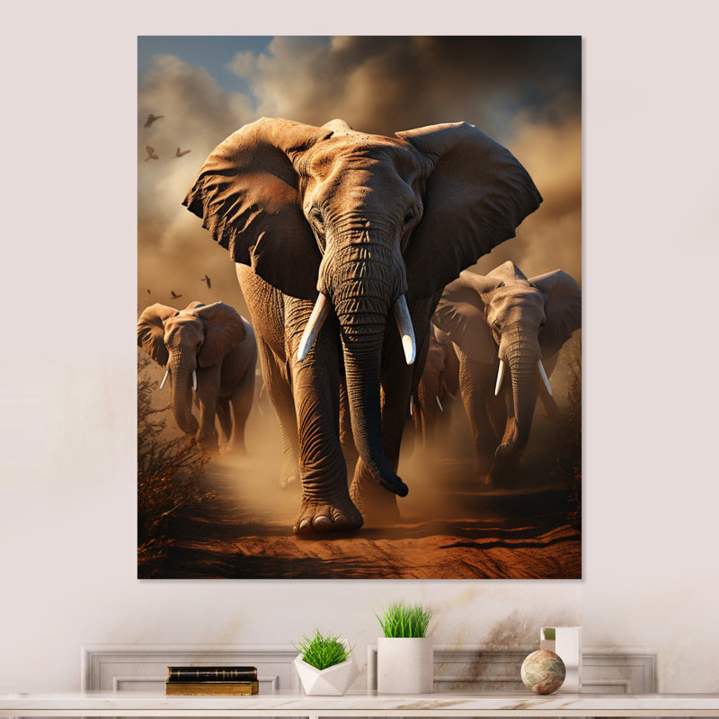 Éléphant chuchotant d'Afrique I - décoration murale animaux éléphant en métal, H 20 po x l 12 po x P 1 po