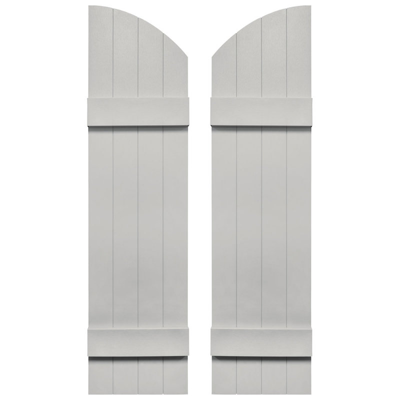 Builders Edge, paire de volets standard à quatre planches jointes avec arche, planche-n-lattes, Peut être peint, 45 po