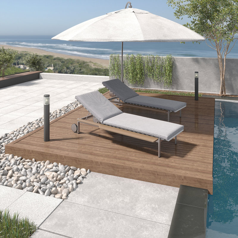 Sunrise Outdoor Metal Chaise Lounge Set , Sunbrella Cushion Included