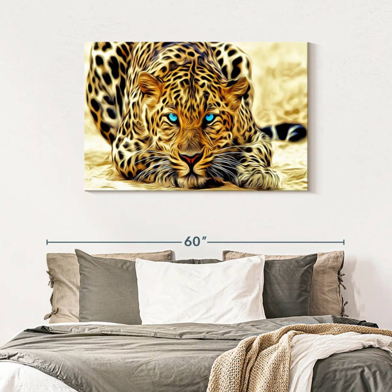 Impression sur toile «Blue Eyed Jaguar», H 30 po x l 45 po x P 1,25 po