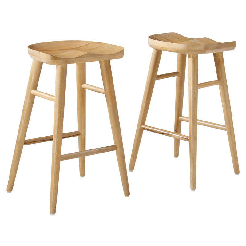 Modway Saville Solid Wood Stool, Counter Stool (27" Seat Height), Oak