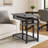 28" Industrial Side Table with Metal Frame
