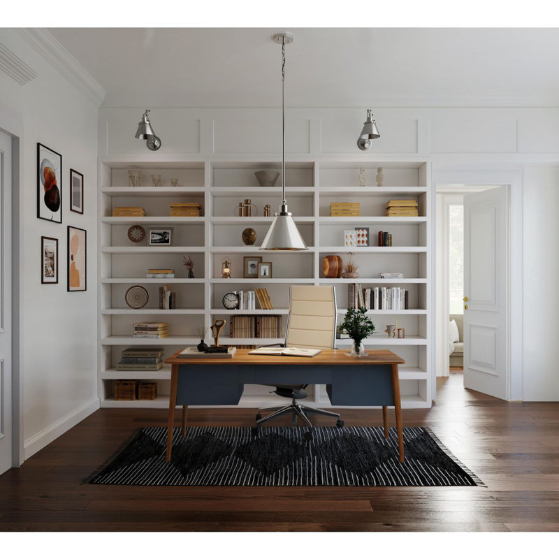 Luminaire suspendu conique 1 lumière, Nickel poli