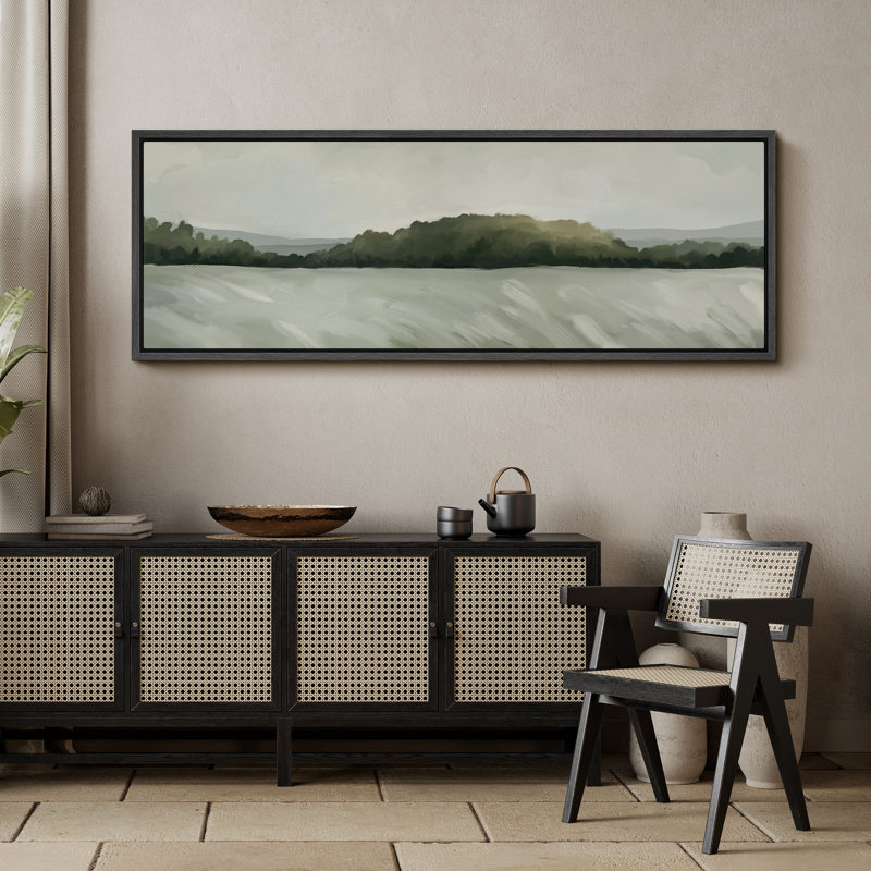 «Serene Abstract Country Landscape», impression sur toile encadrée de décorations murales surdimensionnées, H 20 po x l 60 po