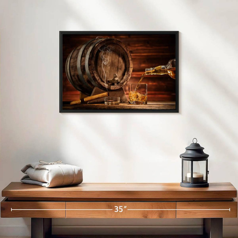 Yarlin Whiskey Barrel Dispenser, 13" H x 19" W