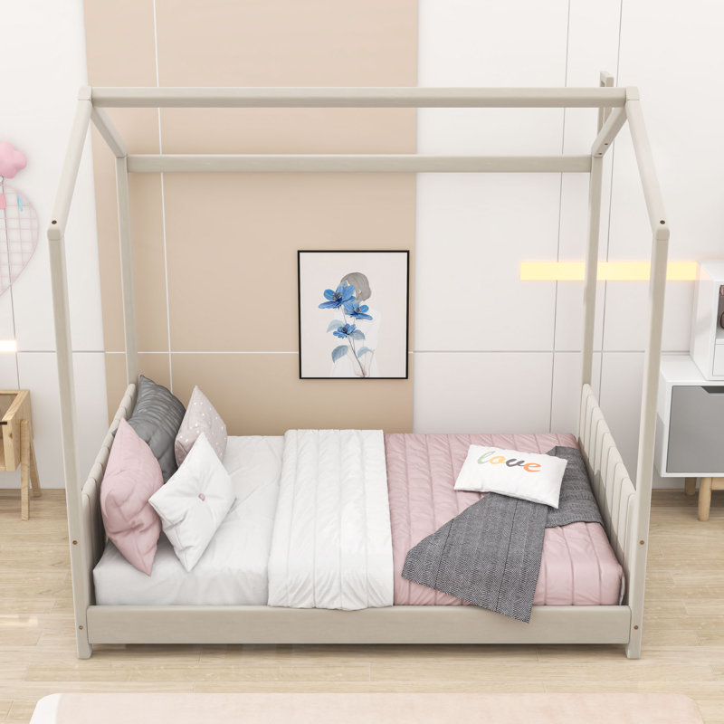 Afrah House Bed by Isabelle & Max, Full, Beige