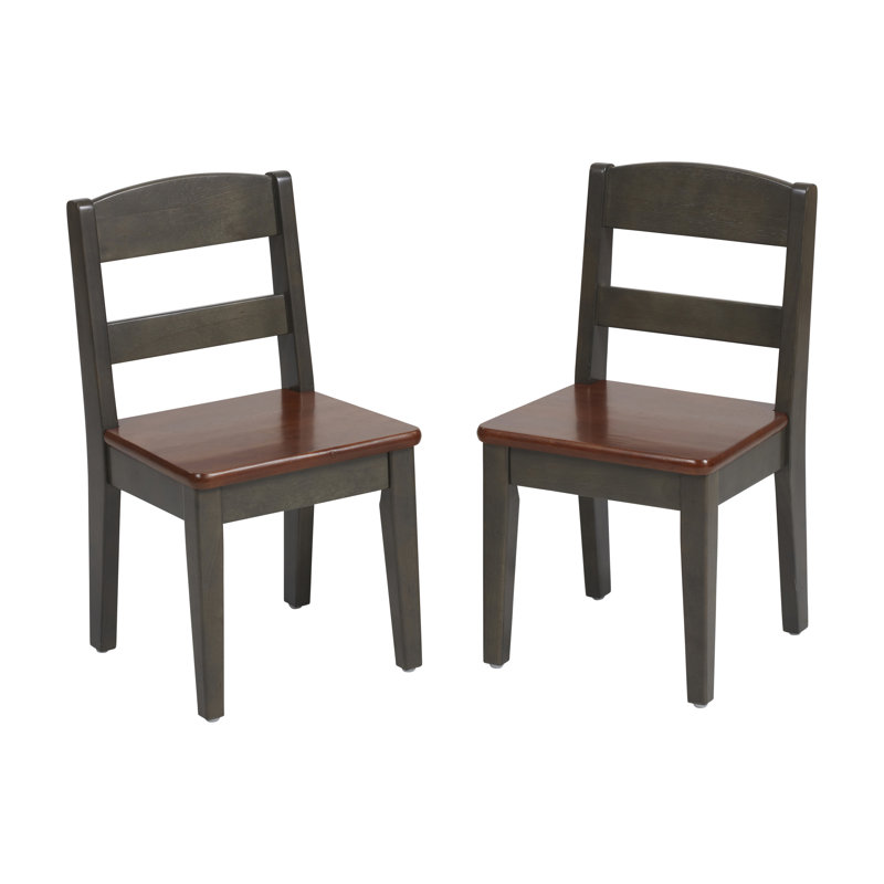 ECR4Kids Wooden Hideaway Chair, Childrens Furniture, Dark Walnut/Grey Wash, 2-Pack, Dark Walnut/Grey Wash
