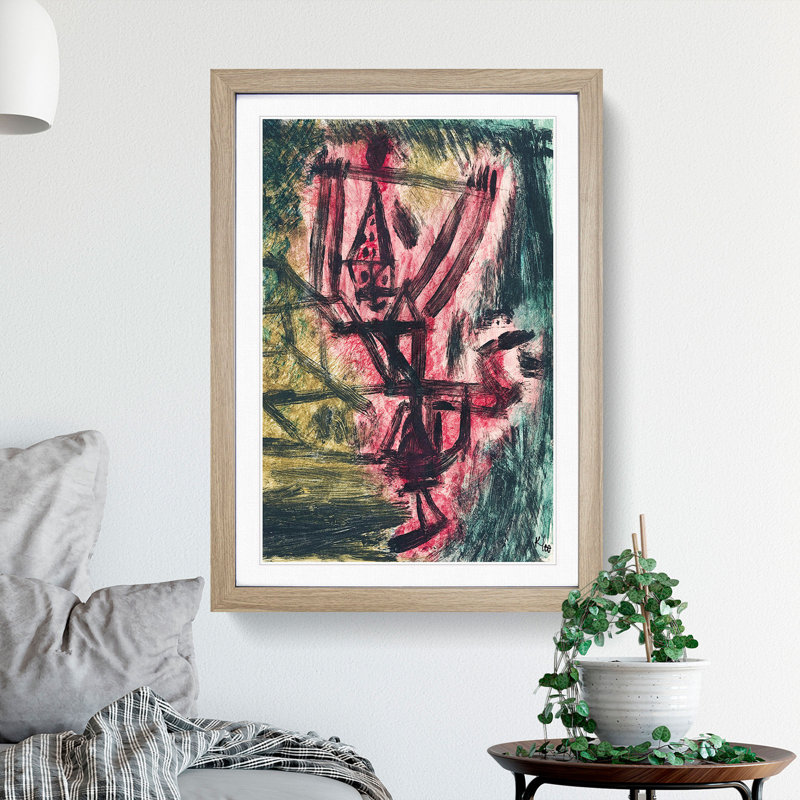 Fire Clown by Paul Klee - Picture Frame Painting, Oak Framed, 65cm H x 48cm W x 2cm D