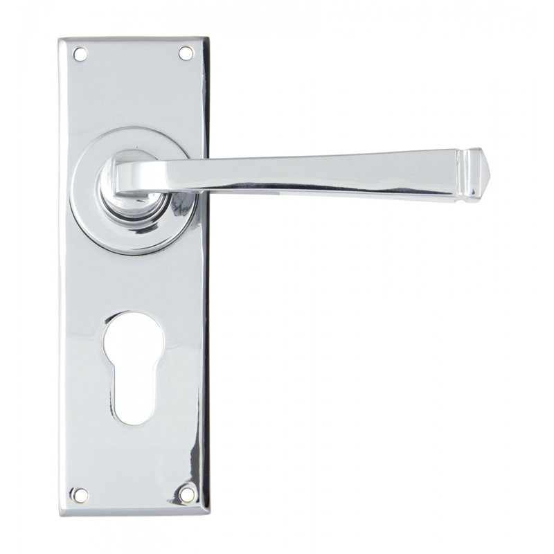 Avon Lock Door Handle Kit, Polished Chrome