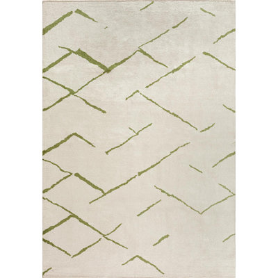 Rikelme Rectangle Abstract Cotton and Viscose Indoor / Outdoor Area Rug