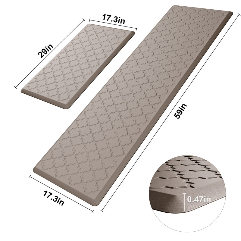 Anti-fatigue Mat, Beige, Runner 17.3" x 30" + 17.3" x 59"