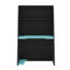 Lit mezzanine en bois de taille simple avec bureau, grandes tablettes de rangement et éclairage RVB-315902814