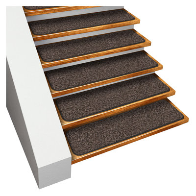 Ensemble de 15 tapis d'escalier antidérapants House, Home and More - gris galet