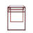 Yasin Glass Top & Red Finish Writing Desk (Not Including Office Chair)