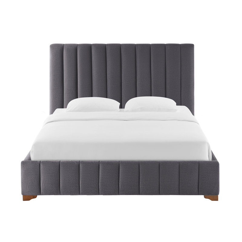 Grand lit gris foncé