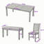 Ensemble de salle à manger extensible quatre pièces avec 2 chaises rembourrées et banc-1108887593