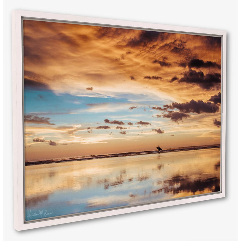 Where The Sky Meets The Sea Print by Kristen M. Brown, 21.5" H x 27.5" W x 1.25" D, White Framed Canvas