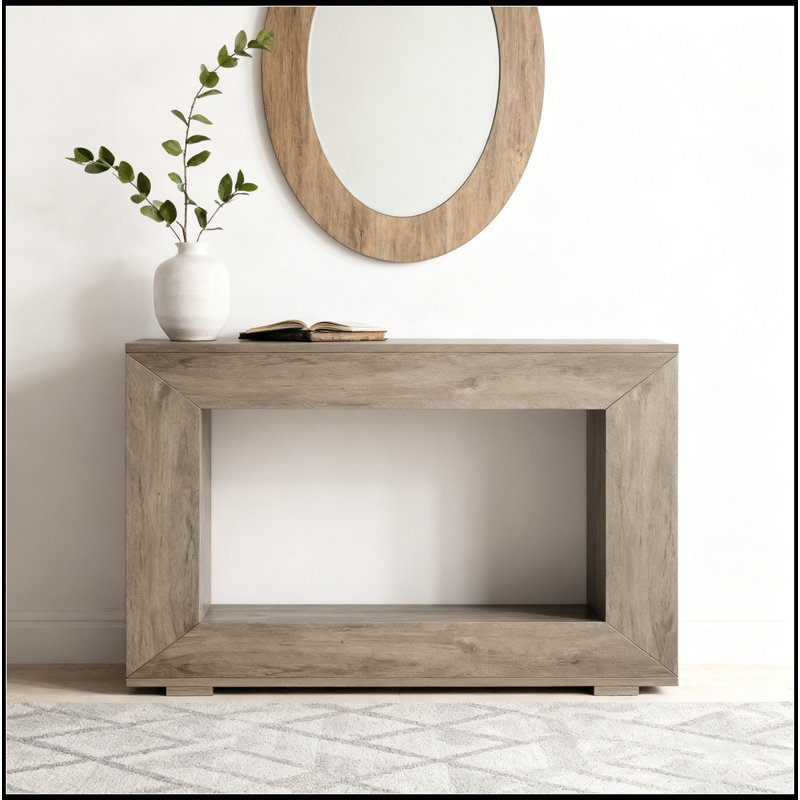 Console 47 po avec rangement - Table d'entrée étroite rustique avec tablette ouverte, Gris