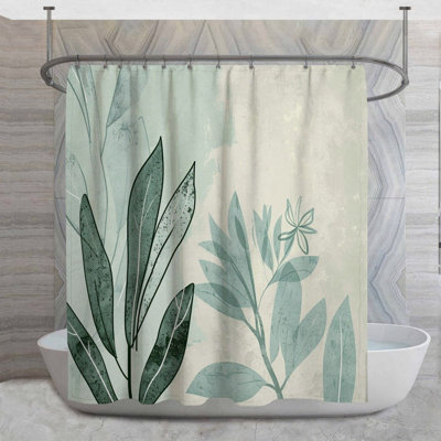 Rideau de douche floral - Décoration de salle de bain botanique