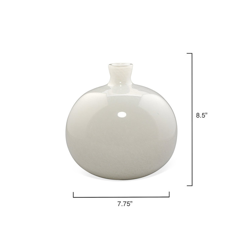 Minx Handmade Glass Table Vase, White