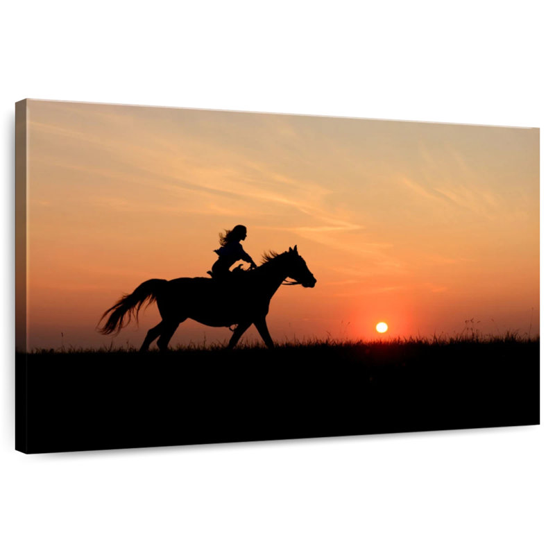 Mehar Female Equestrian Silhouette, 34" H x 51" W