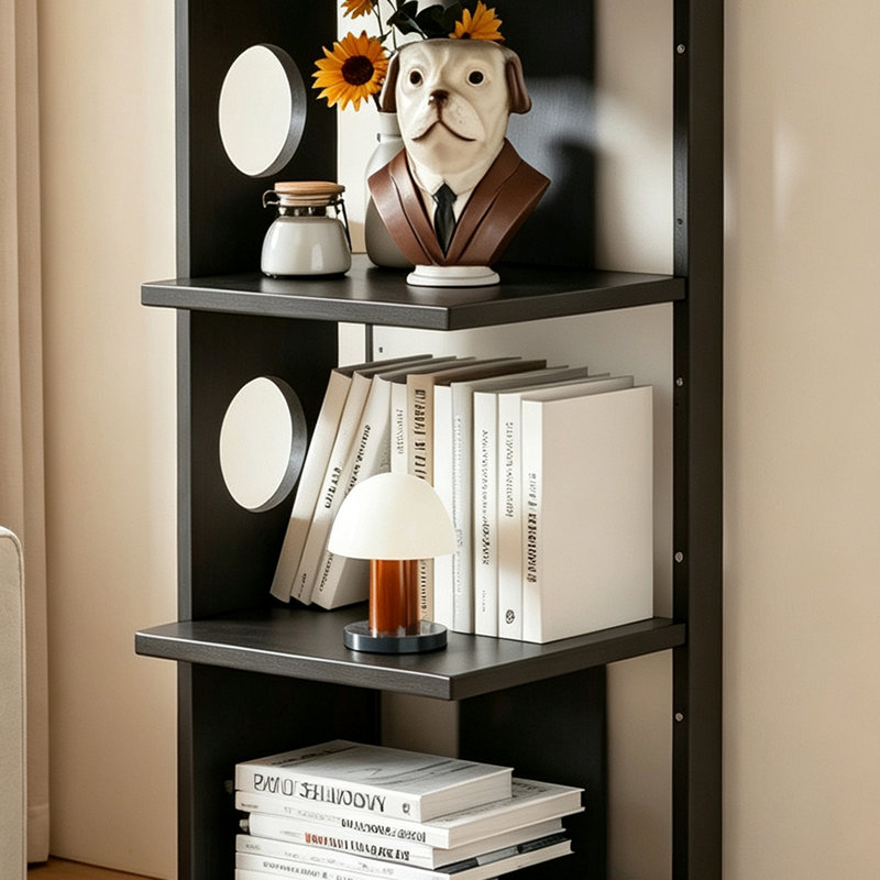 Rubberwood Mobile Open Bookcase With Wheels