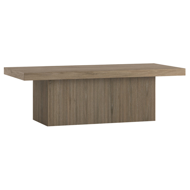 Karyme 48" Wide Rectangular Coffee Table, Antiqued Gray Oak
