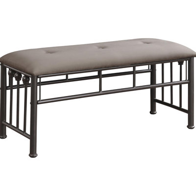 Banc transitionnel avec cadre décoratif en bronze foncé et brun