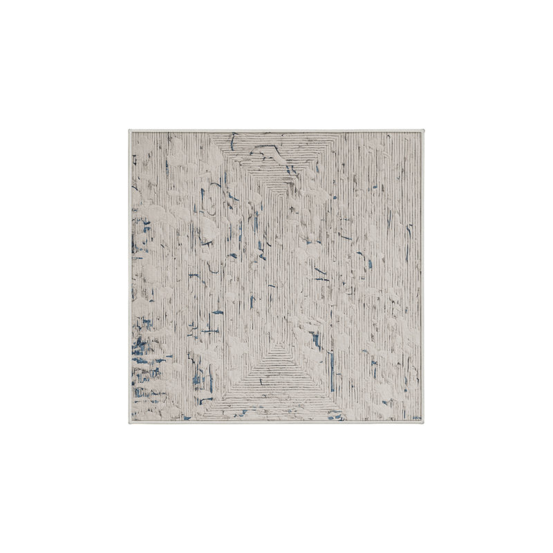 Machine Washable Beige Area Rug, Square 4'