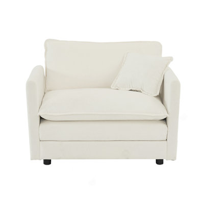 Canapé moderne, canapé modulaire à assise très profonde 3 pièces pour salon, canapé surdimensionné, canapé 3 places, causeuse et canapé simple, chenille blanche