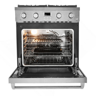30 In Gas Range Oven 4 Sealed Burners Convection Oven In Stainless Steel